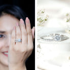IGI Certified 3 Carat Lab Grown Diamond Cushion Cut Engagement Ring with Wedding Band Lab - ( E-VS1 ) - Rosec Jewels