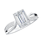 IGI Certified 2 Carat Emerald Cut Lab Grown Diamond Infinity Engagement Ring Lab - ( E-VS1 ) - Rosec Jewels