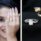 IGI Certified 2 Carat Emerald Cut Lab Grown Diamond Infinity Engagement Ring Lab - ( E-VS1 ) - Rosec Jewels
