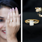IGI Certified 2 Carat Emerald Cut Lab Grown Diamond Infinity Engagement Ring Lab - ( E-VS1 ) - Rosec Jewels