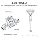 Rosec Jewels-3 Carat Emerald Cut Lab Grown Diamond Infinity Engagement Ring IGI Certified