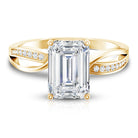 Rosec Jewels-3 Carat Emerald Cut Lab Grown Diamond Infinity Engagement Ring IGI Certified