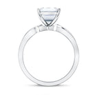 Rosec Jewels-IGI Certified 4 Carat Lab Grown Diamond Emerald Cut Engagement Ring with Crossover Shank