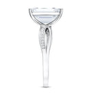 Rosec Jewels-IGI Certified 4 Carat Lab Grown Diamond Emerald Cut Engagement Ring with Crossover Shank