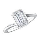 Rosec Jewels-Solitaire 2 Carat Lab Grown Emerald Cut Diamond Bypass Engagement Ring IGI Certified
