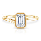 Rosec Jewels-Solitaire 2 Carat Lab Grown Emerald Cut Diamond Bypass Engagement Ring IGI Certified