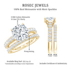 Cushion Cut 2 Carat Lab Grown Diamond Bridal Ring Set with IGI Certificate Lab - ( E-VS1 ) - Rosec Jewels