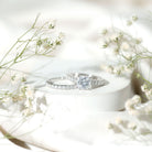 Cushion Cut 2 Carat Lab Grown Diamond Bridal Ring Set with IGI Certificate Lab - ( E-VS1 ) - Rosec Jewels