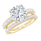 Cushion Cut 2 Carat Lab Grown Diamond Bridal Ring Set with IGI Certificate Lab - ( E-VS1 ) - Rosec Jewels