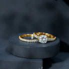Cushion Cut 2 Carat Lab Grown Diamond Bridal Ring Set with IGI Certificate Lab - ( E-VS1 ) - Rosec Jewels