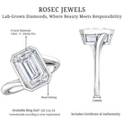 Rosec Jewels-IGI Verified 4 Carat Emerald Cut Lab Grown Diamond Bypass Engagement Ring