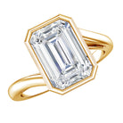 Rosec Jewels-IGI Verified 4 Carat Emerald Cut Lab Grown Diamond Bypass Engagement Ring