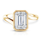 Rosec Jewels-IGI Verified 4 Carat Emerald Cut Lab Grown Diamond Bypass Engagement Ring