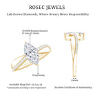 1 Carat Marquise Cut Engagement Ring with IGI Certified Lab Grown Diamond Lab - ( E-VS1 ) - Rosec Jewels