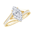 IGI Certified 1 Carat Marquise Lab Grown Diamond Engagement Ring with Split Shank Lab - ( E-VS1 ) - Rosec Jewels