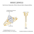 IGI Certified 1 Carat Marquise Lab Grown Diamond Engagement Ring with Split Shank Lab - ( E-VS1 ) - Rosec Jewels
