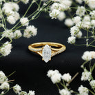 IGI Certified 1 Carat Marquise Lab Grown Diamond Engagement Ring with Split Shank Lab - ( E-VS1 ) - Rosec Jewels
