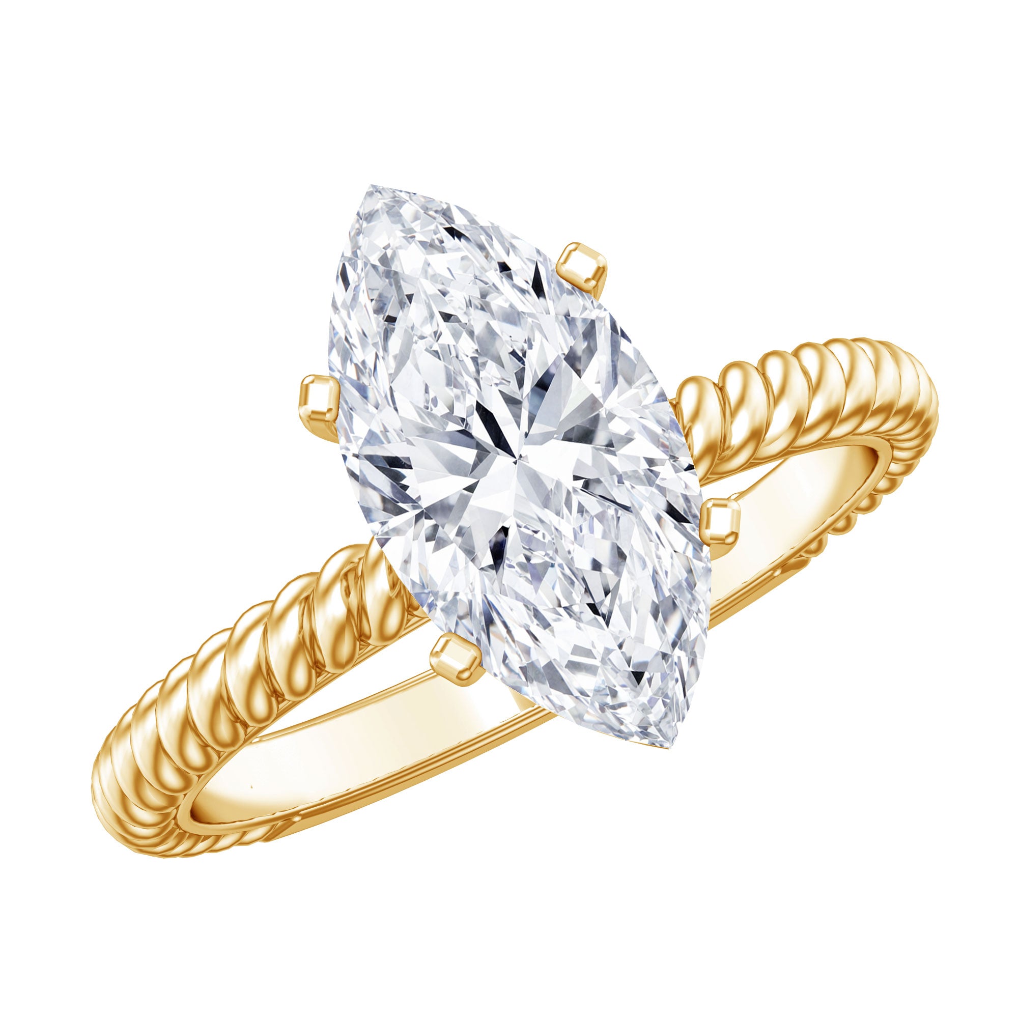 Rosec Jewels-Marquise Cut 2 Carat Lab Grown Diamond Solitaire Engagement Ring IGI Certified