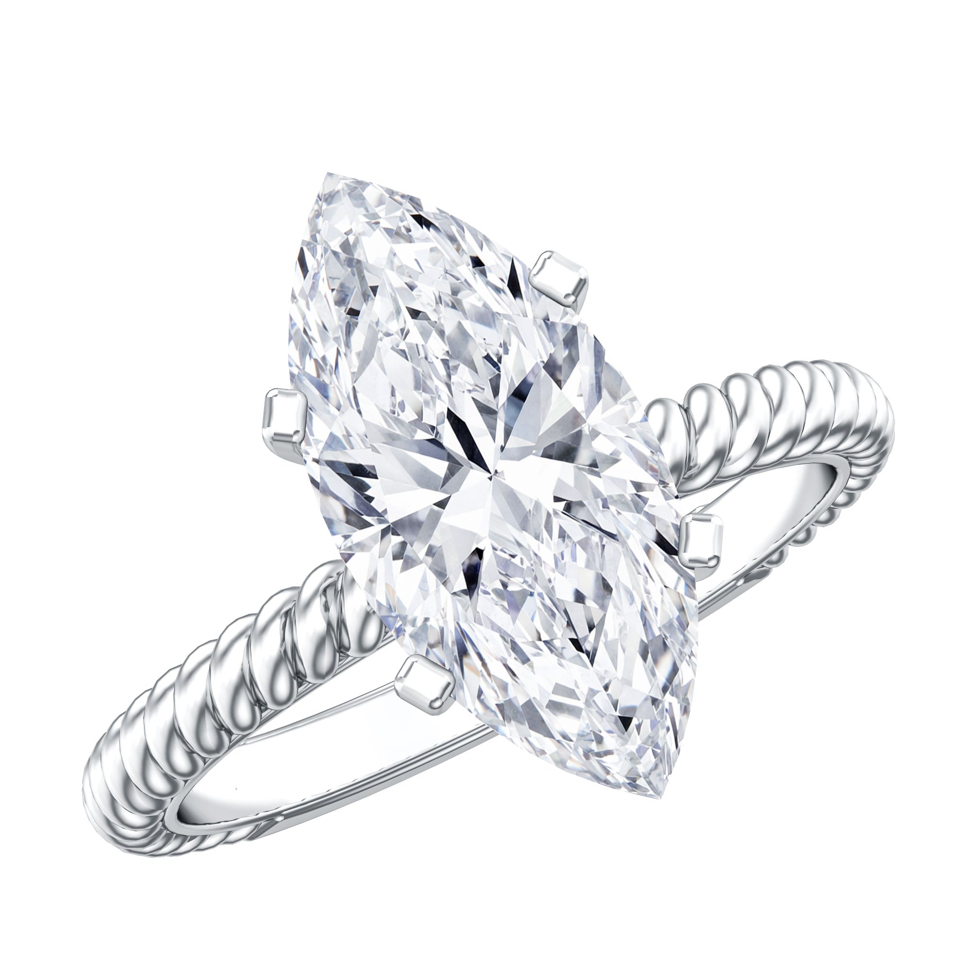 Rosec Jewels-3 Carat Lab Grown Diamond Marquise Engagement Ring IGI Certified