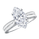 IGI Certified Antique Looking 2 Carat Marquise Lab Diamond Engagement Ring with Engraved Shank Lab - ( E-VS1 ) - Rosec Jewels