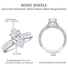 IGI Certified Antique Looking 2 Carat Marquise Lab Diamond Engagement Ring with Engraved Shank Lab - ( E-VS1 ) - Rosec Jewels