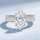 IGI Certified Antique Looking 2 Carat Marquise Lab Diamond Engagement Ring with Engraved Shank Lab - ( E-VS1 ) - Rosec Jewels