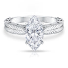 IGI Certified Antique Looking 2 Carat Marquise Lab Diamond Engagement Ring with Engraved Shank Lab - ( E-VS1 ) - Rosec Jewels