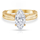 IGI Certified Antique Looking 2 Carat Marquise Lab Diamond Engagement Ring with Engraved Shank Lab - ( E-VS1 ) - Rosec Jewels