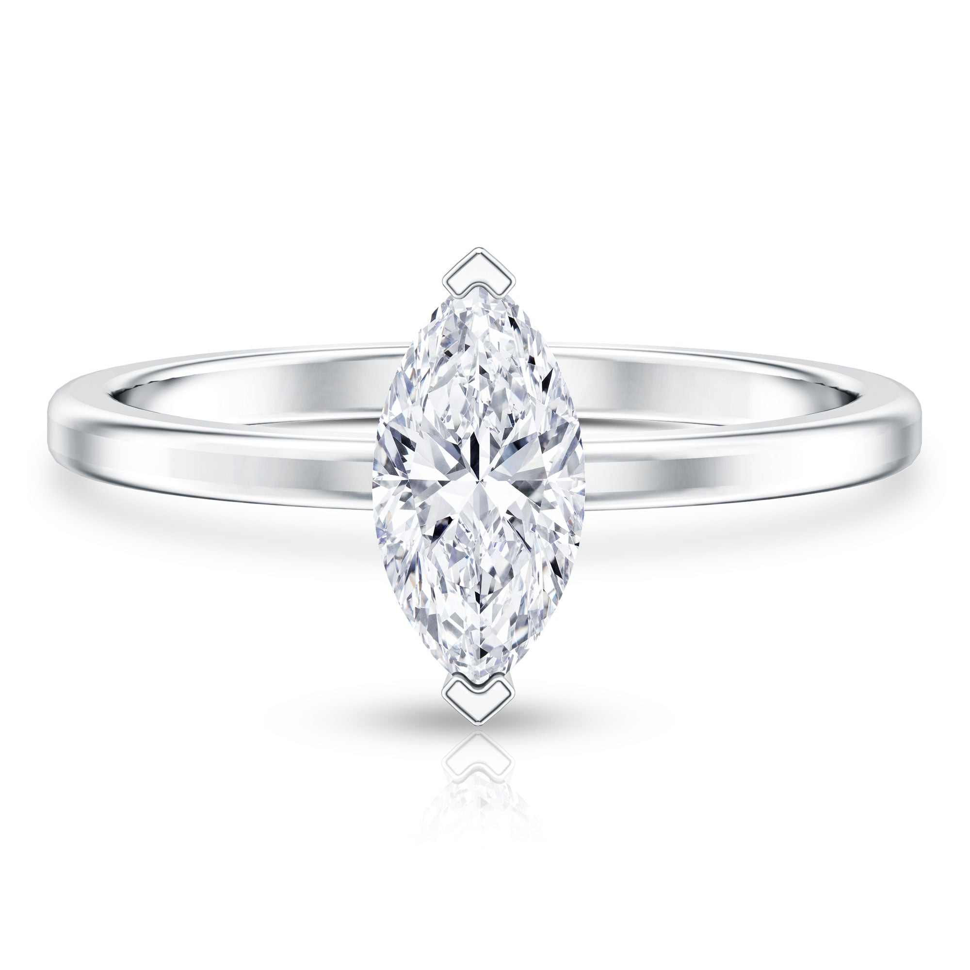 Rosec Jewels-Classic Marquise Cut Lab Grown Diamond 1 Carat Engagement Ring with IGI Certificate