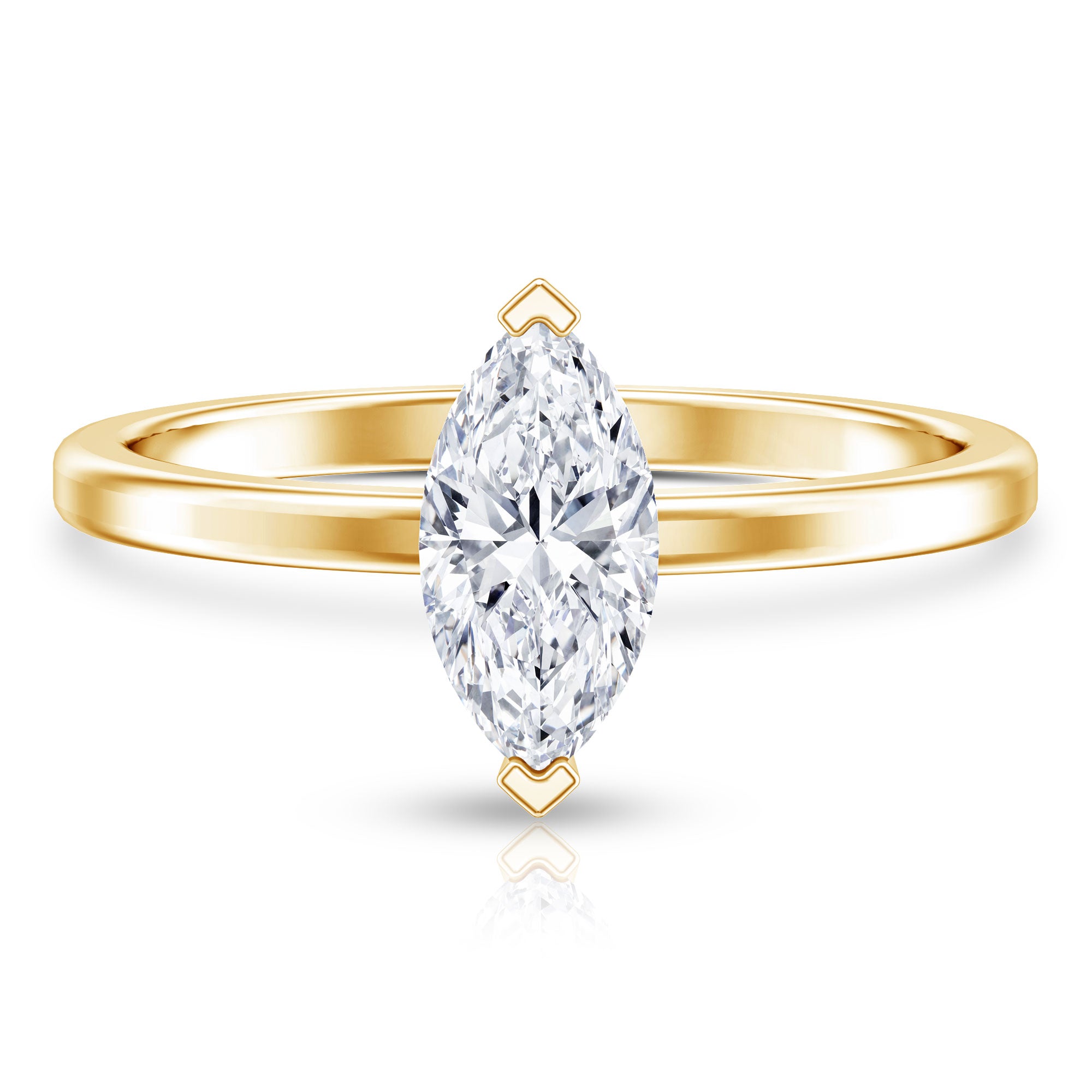 Rosec Jewels-Classic Marquise Cut Lab Grown Diamond 1 Carat Engagement Ring with IGI Certificate