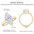 Rosec Jewels-2 Carat Lab Grown Diamond Marquise Engagement Ring with IGI Certificate