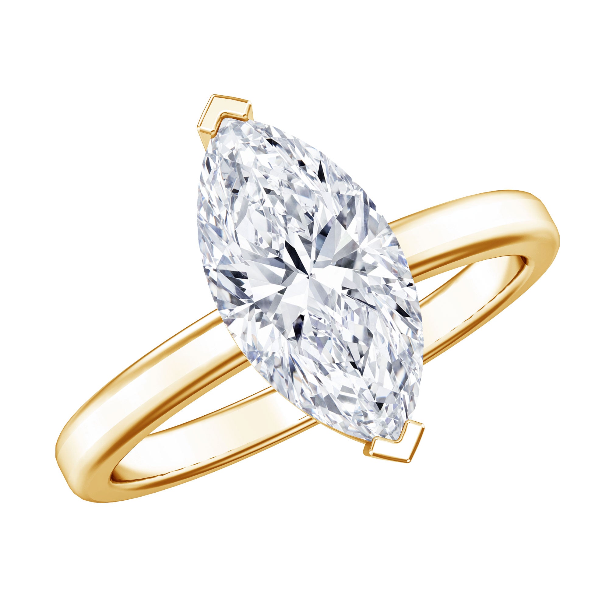 Rosec Jewels-IGI Certified 4 Carat Marquise Lab Grown Diamond Solitaire Engagement Ring
