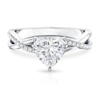Rosec Jewels-2 Carat Heart Shaped Lab Grown Diamond Crossover Engagement Ring IGI Certified