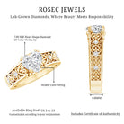 IGI Certified 1 Carat Lab Diamond Heart Engagement Ring with Antique Inspired Filigree Detail Lab - ( E-VS1 ) - Rosec Jewels