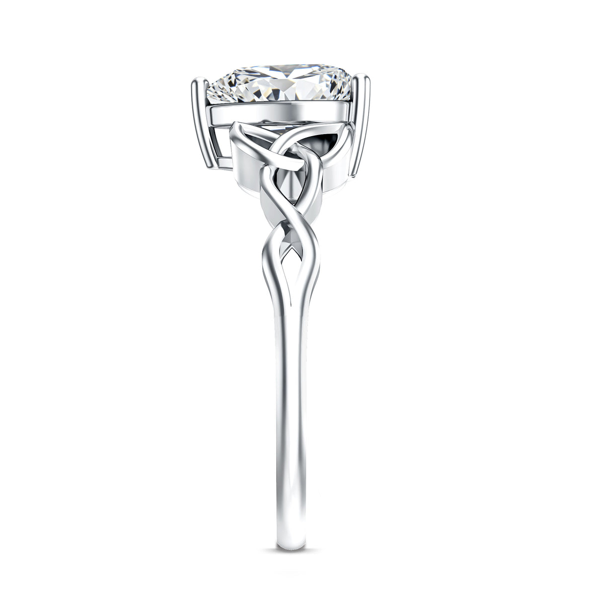 Rosec Jewels-IGI Verified 2 Carat Heart Shape Lab Grown Diamond Celtic Engagement Ring