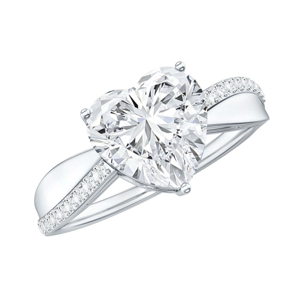 Rosec Jewels-IGI Certified 2 Carat Lab Grown Diamond Heart Shaped Engagement Ring