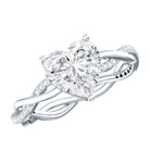 Rosec Jewels-IGI Verified 2 Carat Lab Grown Diamond Heart Engagement Ring with Braided Shank