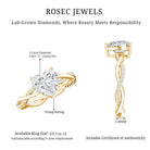 Rosec Jewels-IGI Verified 2 Carat Lab Grown Diamond Heart Engagement Ring with Braided Shank