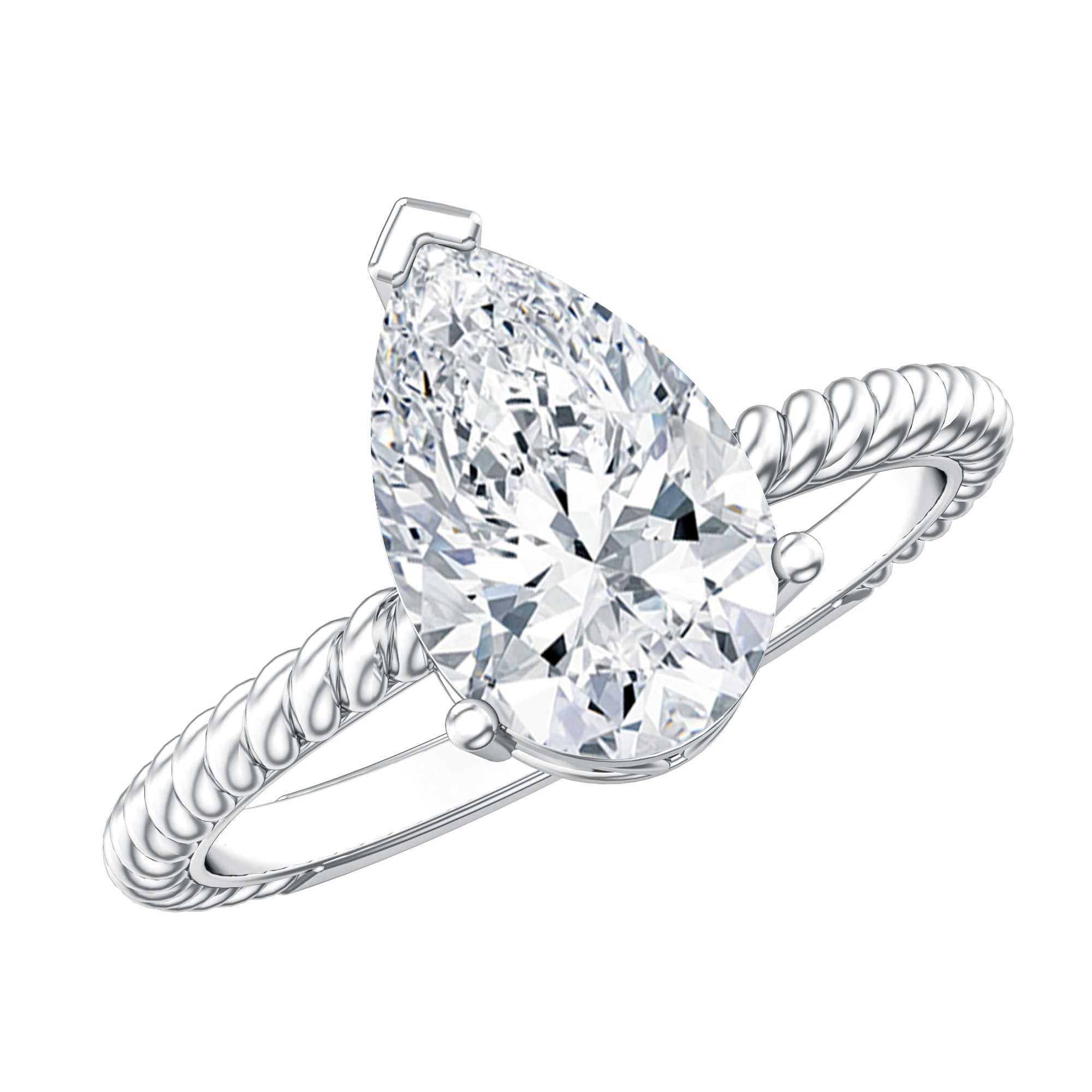 Rosec Jewels-Pear Shaped 2 Carat Lab Grown Diamond Solitaire Engagement Ring IGI Certified