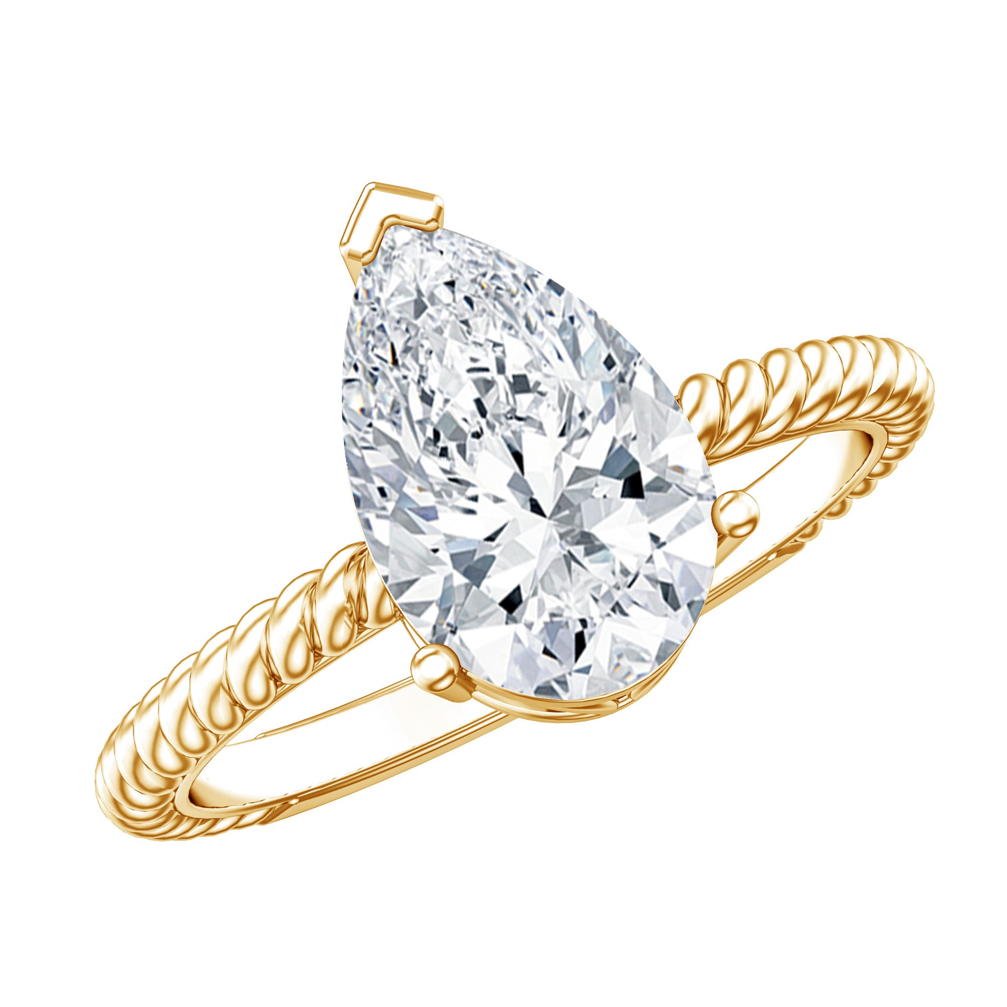 Rosec Jewels-Pear Shaped 2 Carat Lab Grown Diamond Solitaire Engagement Ring IGI Certified