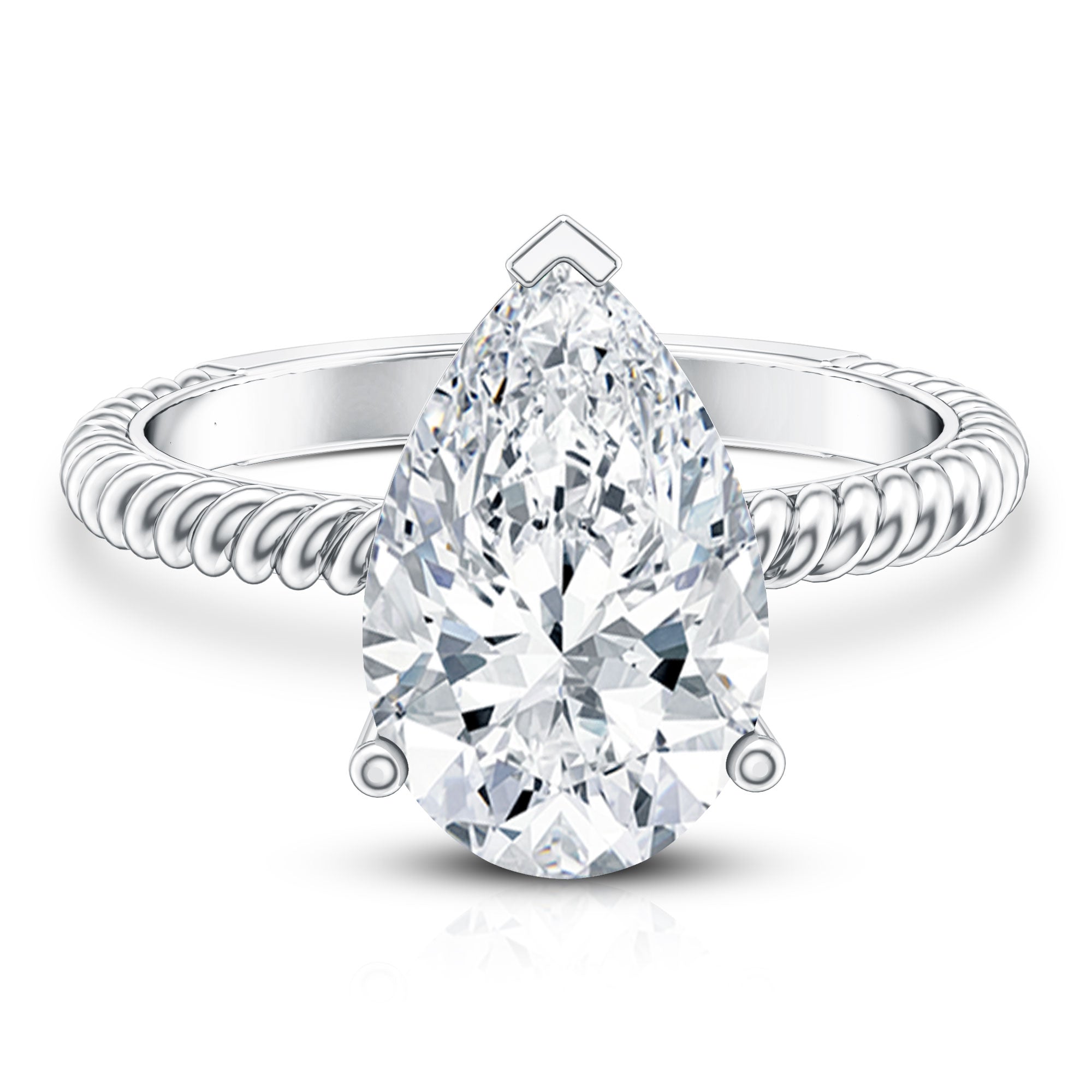 Rosec Jewels-IGI Certified 3 Carat Lab Grown Diamond Pear Solitaire Engagement Ring