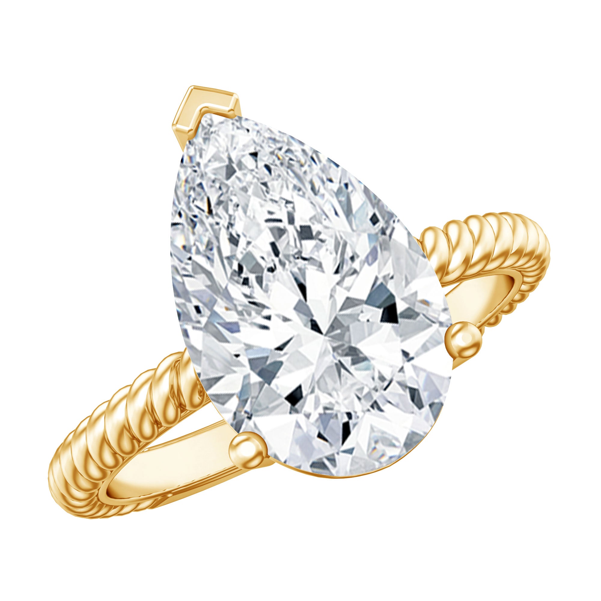 Rosec Jewels-IGI Certified 3 Carat Lab Grown Diamond Pear Solitaire Engagement Ring