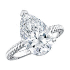Rosec Jewels-4 Carat Solitaire Lab Created Diamond Teardrop Engagement Ring with IGI Certificate