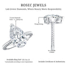 Rosec Jewels-4 Carat Solitaire Lab Created Diamond Teardrop Engagement Ring with IGI Certificate