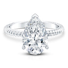 Rosec Jewels-4 Carat Solitaire Lab Created Diamond Teardrop Engagement Ring with IGI Certificate