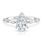 Rosec Jewels-IGI Certified Lab Grown 2 Carat Diamond Teardrop Engagement Ring with Spaced Accent