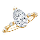 Rosec Jewels-IGI Certified Lab Grown 2 Carat Diamond Teardrop Engagement Ring with Spaced Accent