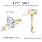 Rosec Jewels-IGI Certified Lab Grown 2 Carat Diamond Teardrop Engagement Ring with Spaced Accent