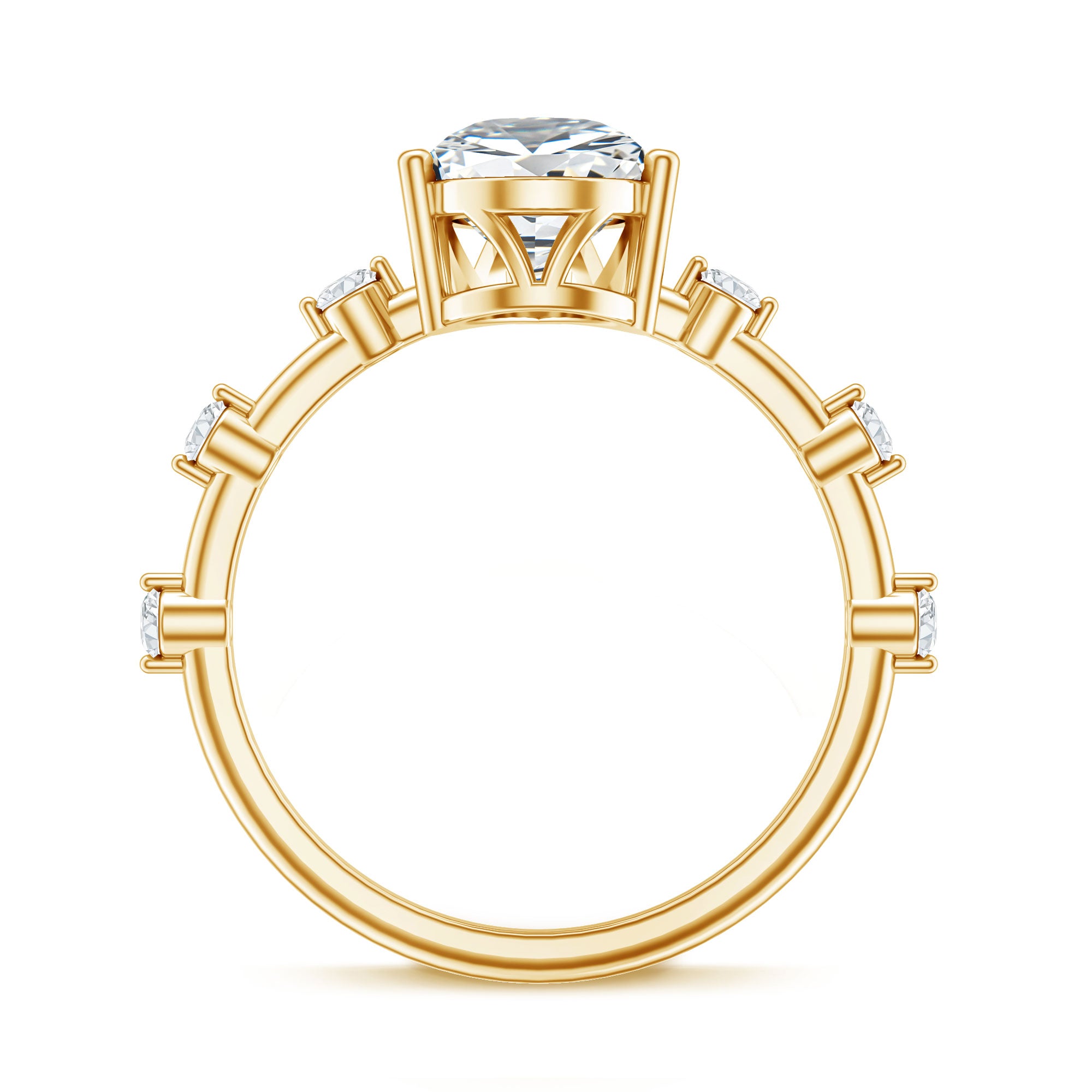 Rosec Jewels-IGI Certified Lab Grown 2 Carat Diamond Teardrop Engagement Ring with Spaced Accent