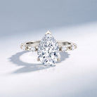 3 Carat Lab Grown Pear Shaped Diamond Solitaire Engagement Ring with IGI Certificate Lab - ( E-VS1 ) - Rosec Jewels